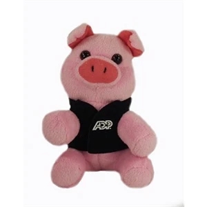 6" Lil' Pig with vest and one color imprint