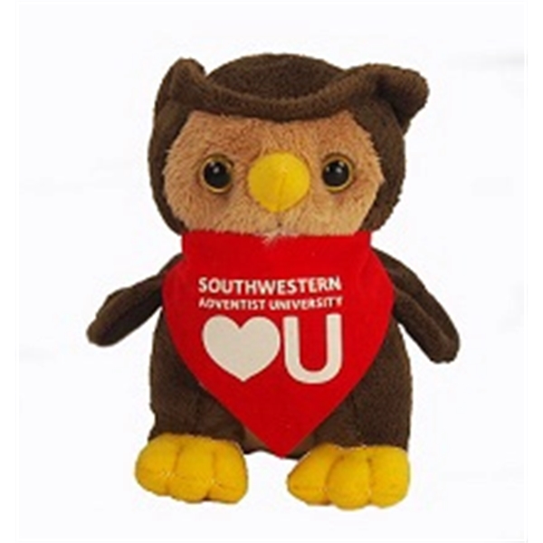 6" Lil' Owl with bandana and one color imprint