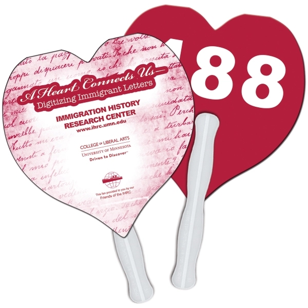 Heart Auction Sandwiched Hand Fan Full Color - Image 2