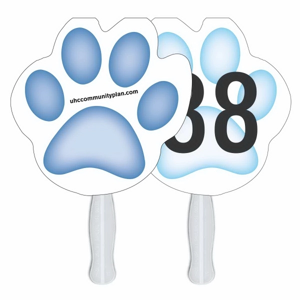 Paw Auction Sandwiched Hand Fan Full Color - Image 2