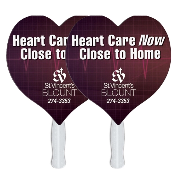 Heart Sandwiched Hand Fan Full Color - Image 2