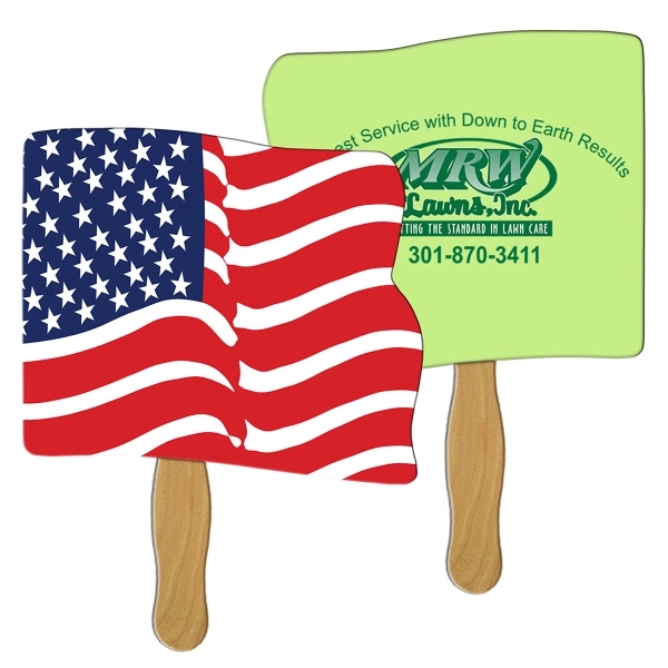 Flag Sandwiched Hand Fan Full Color - Image 1