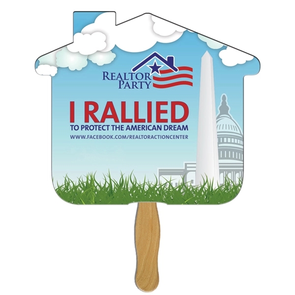 House Sandwiched Hand Fan Full Color - Image 1