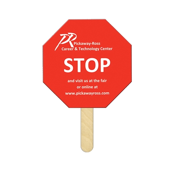 Stop Sign Mini Hand Fan Full Color - Image 2
