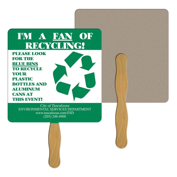 Square Shape Recycled Stock Hand Fan