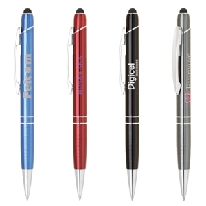 Metal Click Action Ballpoint Pen with Stylus