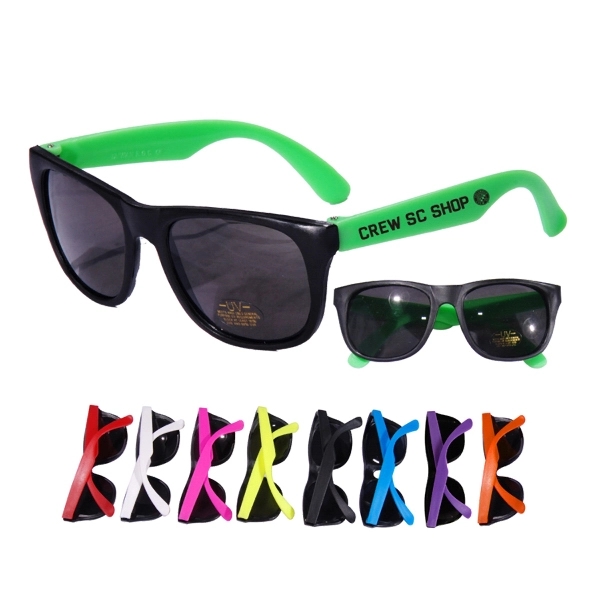 Neon/Black Frame UV Protective Sunglasses - Image 1