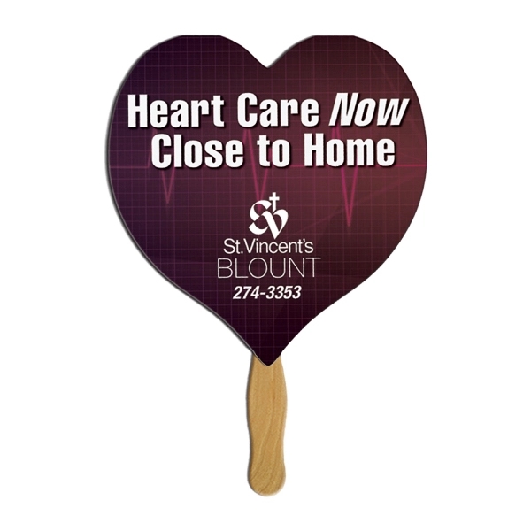 Heart Sandwiched Hand Fan Full Color - Image 1