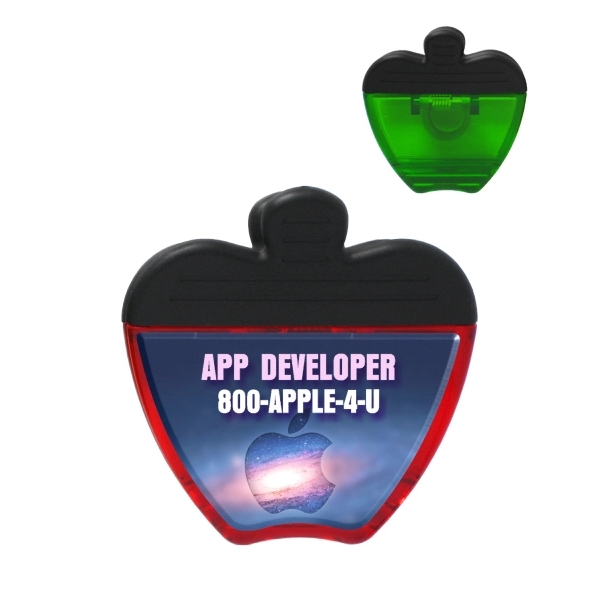 Apple Shaped Magnetic Memo Clip - Full Color - Image 2