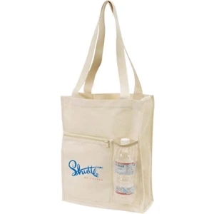 Canvas Mesh Tote with Bottle Holder