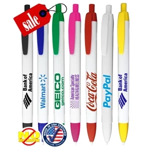 USA Made "Wide One" White Clicker Pen