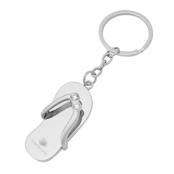 Flip Flop Sandal Metal Key Tag - Image 1