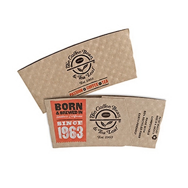 Large KRAFT " ECONO" Hot Cup Sleeves - Flexographic printed