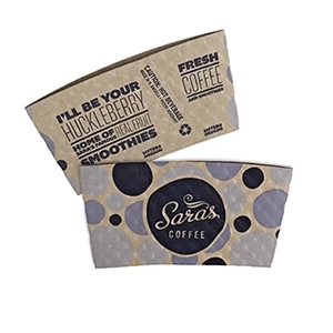 Large Kraft Hot Cup Sleeves - Flexographic Printed