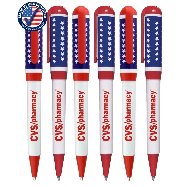 Certified USA Made - Patriotic "Euro Style" Twister Pen