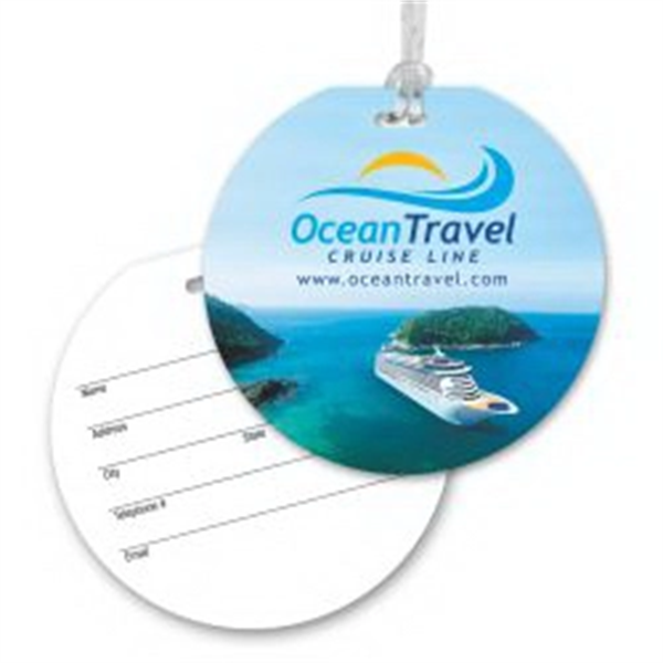 Ultra-Thin Round Luggage Tag with Clear Strap - Image 1