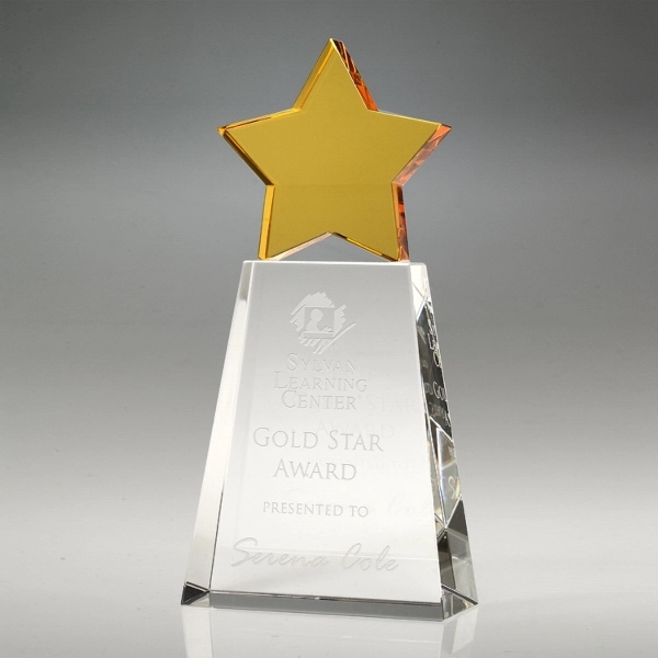 Award-Golden Star With Clear Base 6"