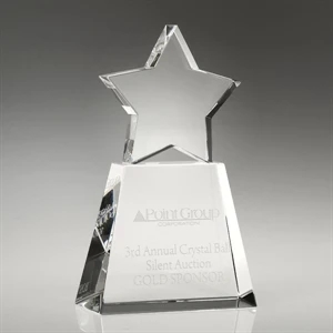 Award-Clear Star With Clear Base 7"