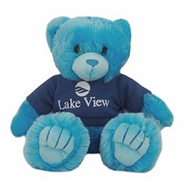 9" Blue Peter Bear with t-shirt and one color imprint