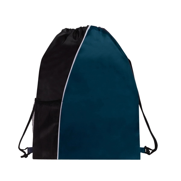 210D Drawstring Backpack with Front Elastic Mesh Pocket - Image 5