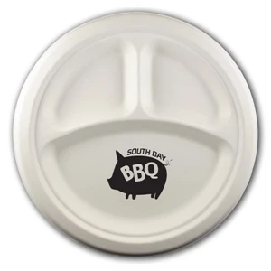 10" Round 3-Compartment Eco-Friendly Paper Plate