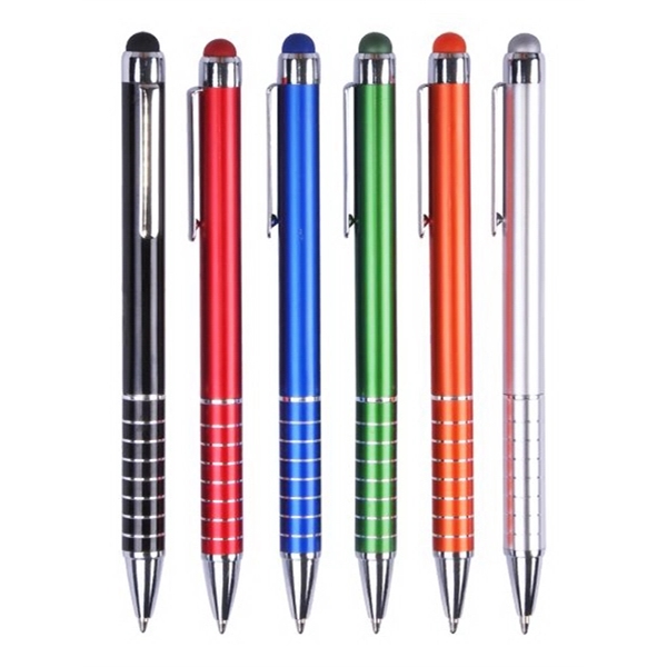 Aluminum Ballpoint Pen With Color Matching Stylus - Image 1