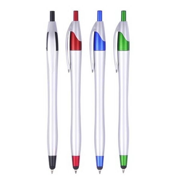 Retractable ballpoint pen with stylus - Image 1