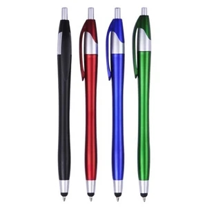 Retractable ballpoint pen with stylus