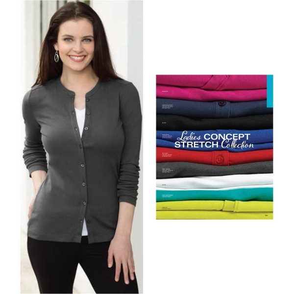 Port Authority® Ladies' Stretch Button-Front Cardigan