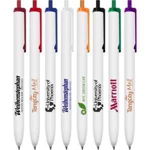 White Barrels Clicker Stick Promotional Pen