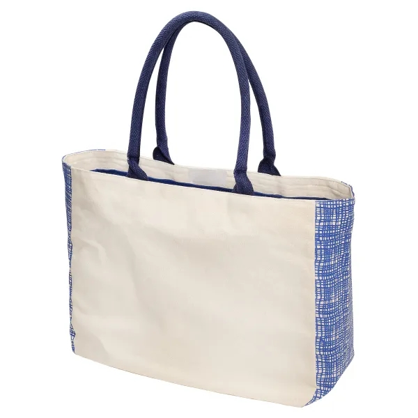 Canvas Tote with Gusset Accents - Image 3