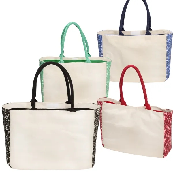 Canvas Tote with Gusset Accents - Image 4