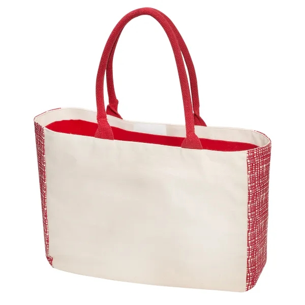 Canvas Tote with Gusset Accents - Image 5