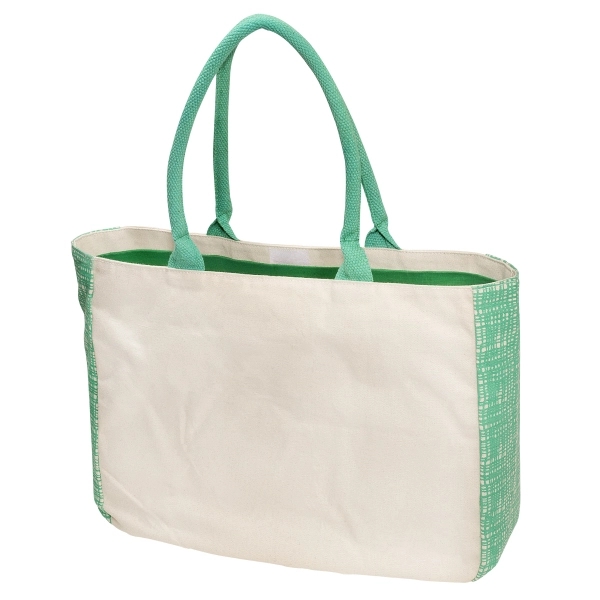Canvas Tote with Gusset Accents - Image 6