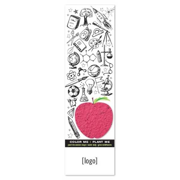 Seed Paper Shape Coloring Bookmark