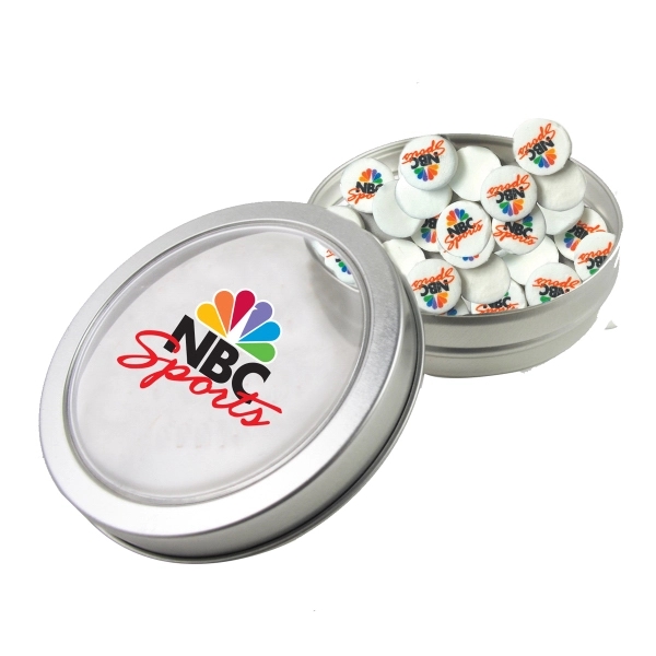 Small Top View Tin - Imprinted Round Mints - Image 1