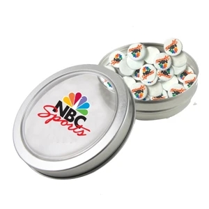 Large Top View Tin - Imprinted Round Mints