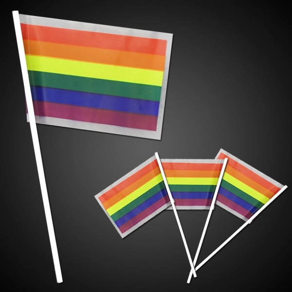 4" x 6" Plastic Handheld Rainbow Flag