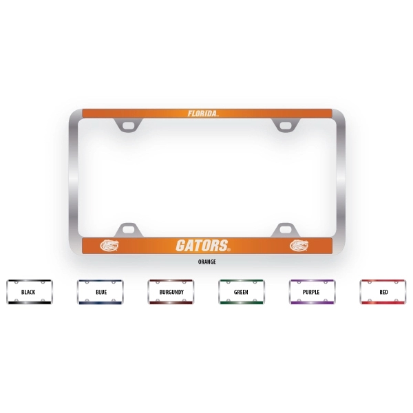 Brushed Zinc and Colored License Frame - Image 1