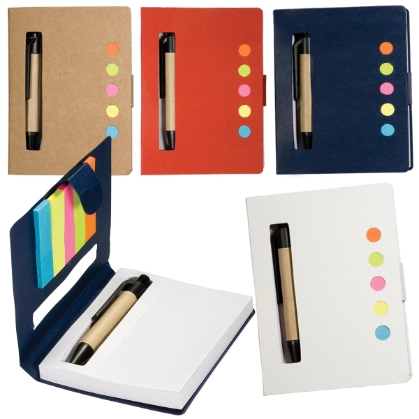 Eco Stowaway Sticky Jotter With Pen - Image 4
