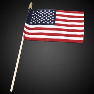 4" x 6" American Flag w/ Wooden Handle