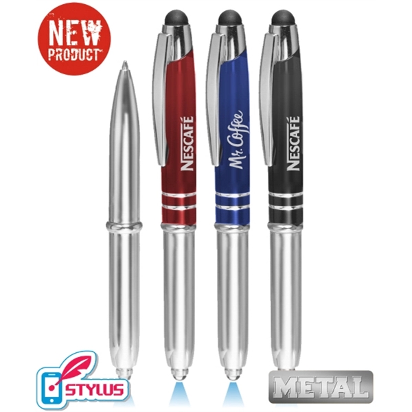 Union Printed, Promotional "Dazzling" Metal LED Stylus Pen