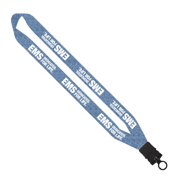 1" Heathered Lanyard w/Plastic Snap-Buckle Release & O-Ring