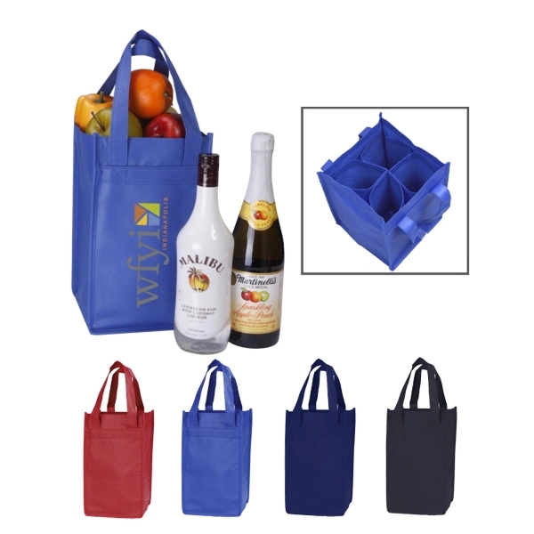 1 to 4 Bottle Multipurpose Wine Tote Bag - Image 1