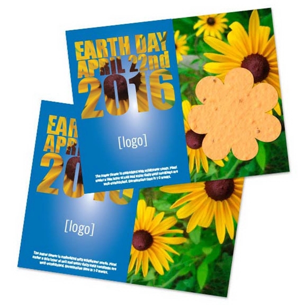 Earth Day Seed Paper Shape Postcard - Image 1