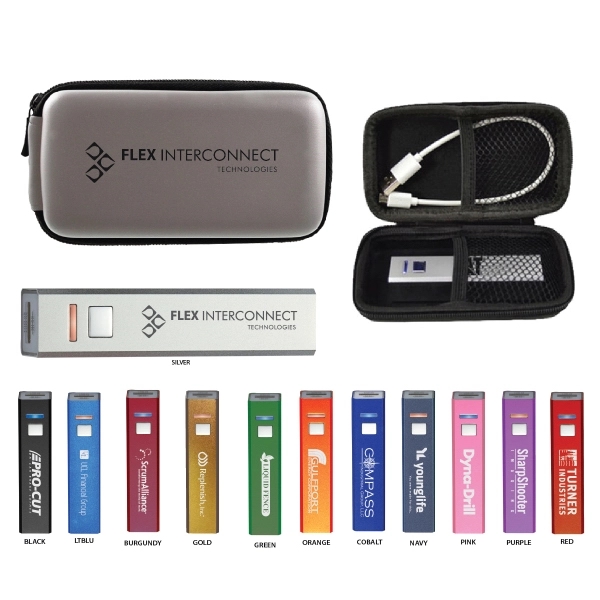 2600 mAh Power Bank with Ultra Zipper Pouch - Image 1