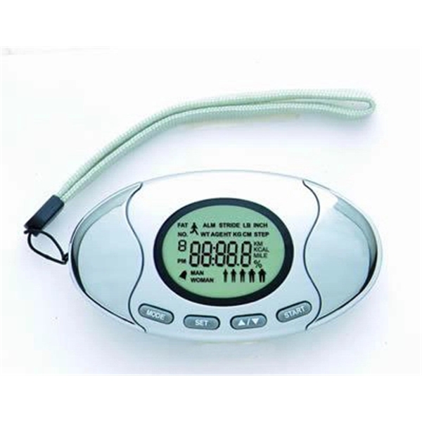 Oval 2 in 1 Pedometer with Fat Analyzer