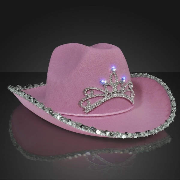 Light Up Country Western Pink Cowgirl Hat - Image 2