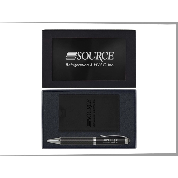 Ultra- Suede Luggage Tag and Carbon Fiber Ballpoint Pen - Image 3