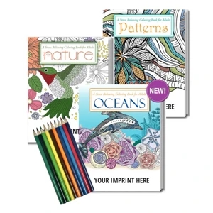 Gift Pack Coloring Book for Adults, Colored Pencil Set